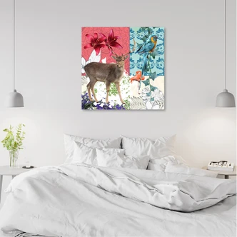 Canvasbillede, pop art-collage med dyr 