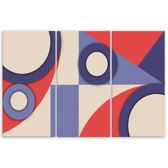 Leinwandbild 3 teilig, Geometrische Abstraktionsformen 