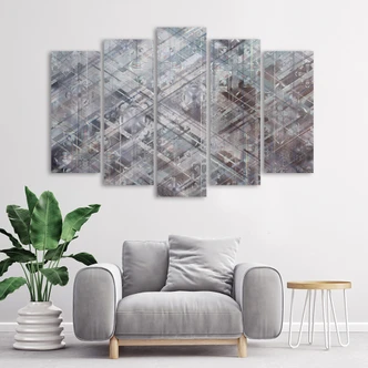 Leinwandbild 5 teilig, Abstrakte geometrische Formen 