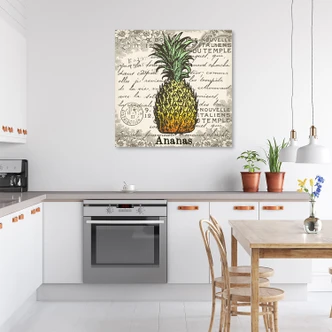 Leinwandbild, Vintage Ananas 