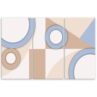 Leinwandbild 3 teilig, Geometrische Abstraktionsformen 