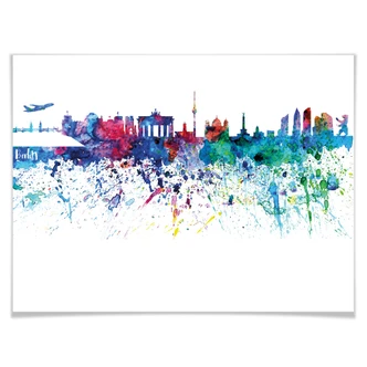 Poster Bleichner - Berlin Aquarell Skyline 