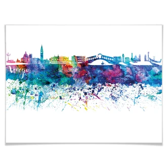 Poster Bleichner - Venedig Aquarell Skyline 