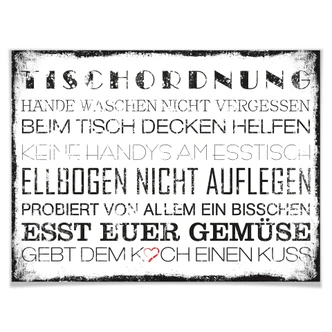 Poster Tischordnung 