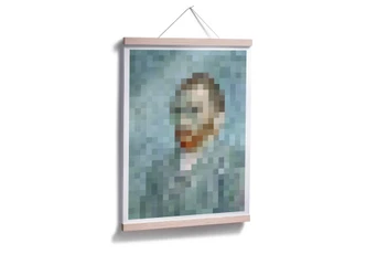 Poster Pixelart - van Gogh - Självporträtt 1889 