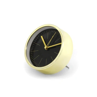Schwarzer Wecker mit Goldoptik - Rund Ø11 cm Schwarzer Wecker mit Goldoptik - Rund Ø11 cm