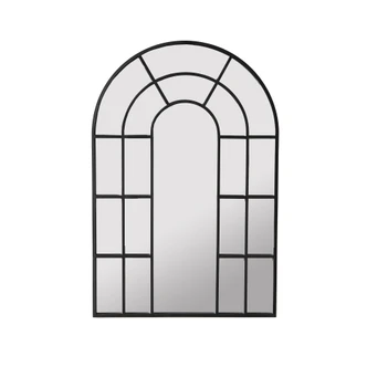 Wandspiegel schwarz Fensteroptik Bogen - New York - 50x75 cm 