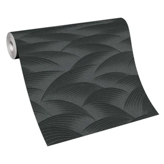 Wavy wallpaper, patterned wallpaper Fashion for Walls 4 by Guido Maria Kretschmer black 
