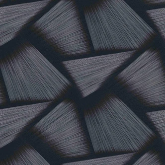 papier peint intissé avec des formes géométriques et un effet métallique en noir 