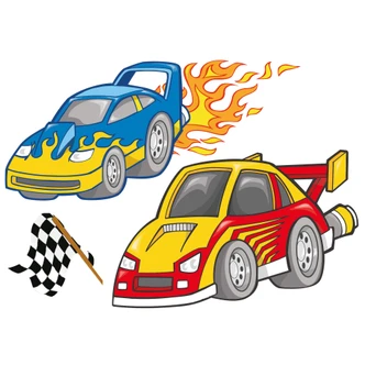 Dragster Race Car Set Wall sticker 