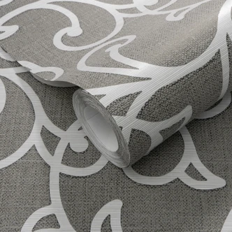 Papel pintado ornamental Opus marrón 