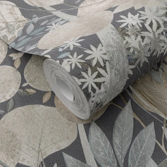 Vliestapete, Blättermotivtapete Secret Garden blau 