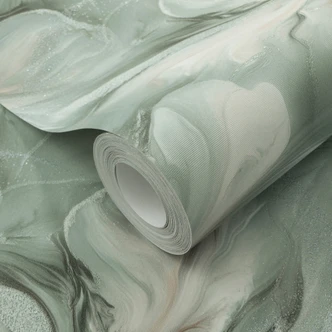 Vliesbehang, behang met bloemmotief Aurora groen 