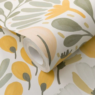 Vliestapete, Blumenmotivtapete La Terrasse orange 