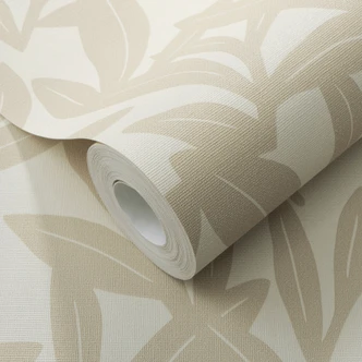 Vliestapete, Blumenmotivtapete La Terrasse taupe, creme 