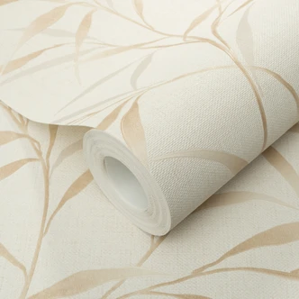 Papel pintado Guido Maria Kretschmer motivo hoja Yamato Fashion para pared 5 beige 