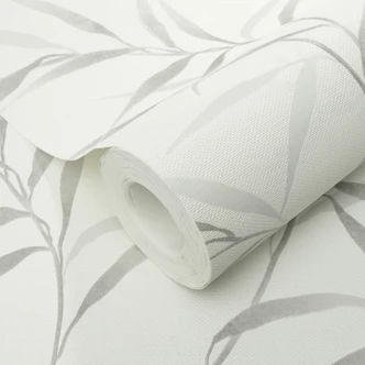 Guido Maria Kretschmer leaf motif wallpaper Yamato Fashion for Walls 5 light gray 