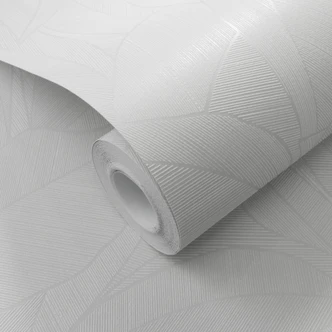 Vliestapete, Blättermotivtapete Cameo weiß 