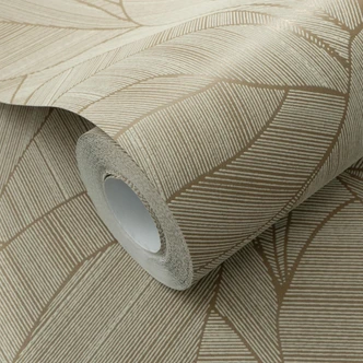 Vliestapete, Blättermotivtapete Cameo braun 