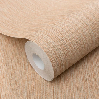 Non-woven tapet plain terracotta i linned ser diskret moderne ud til varme stuer Non-woven tapet plain terracotta i linned ser diskret moderne ud til varme stuer
