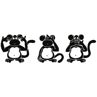 3 Wise Monkeys  2 Wall sticker 