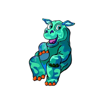 Sticker mural - Hippopotame 