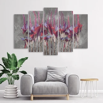 Leinwandbild 5 teilig, Pflanzen Blumen Simnitło 