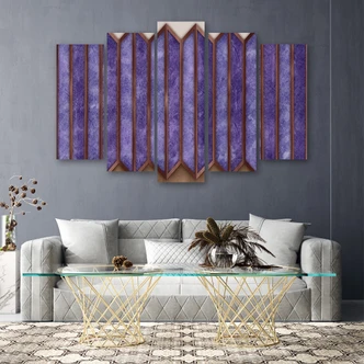 Leinwandbild 5 teilig, Buntes 3D -Fenster 