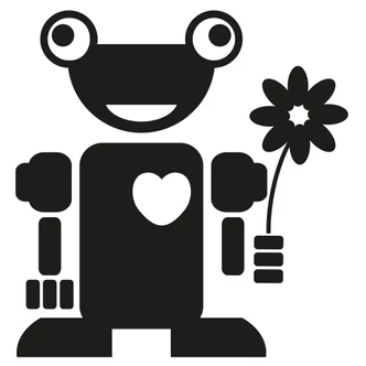 Muursticker Verliefde Robot 