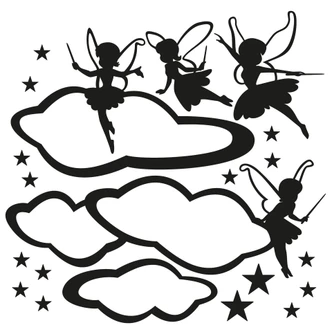 Sticker mural - Fées sur les nuages 