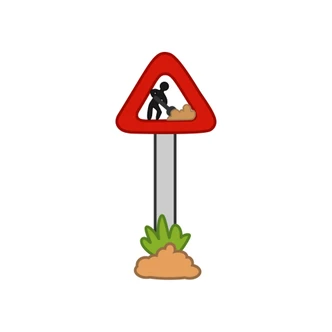 Sticker mural - Panneau d'indication de chantier 