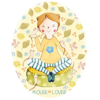 Muursticker Loske - Mouse Lover 