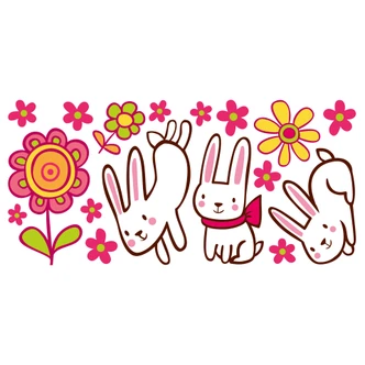 Adesivo murale - set coniglietti 