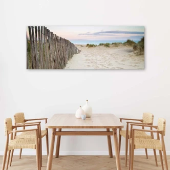 Canvasbillede, strand efter solnedgang 