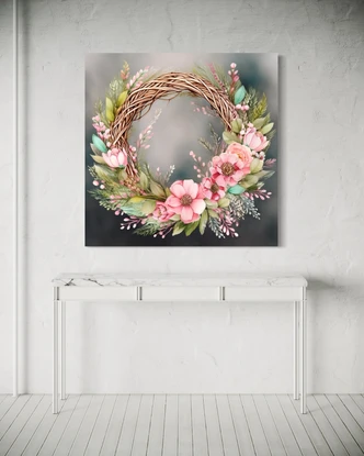 Leinwandbild Shabby Chic Blumenstrauß 