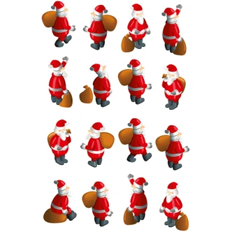 Muursticker Kerstmannen Set 