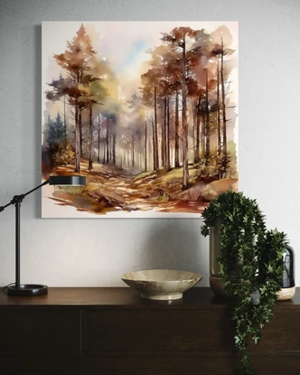 Leinwandbild Herbst Waldbäume Natur 