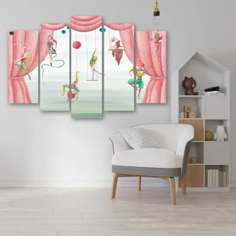 Leinwandbild 5 teilig, Zirkusakrobat 