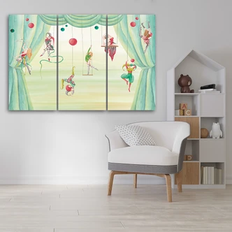 Leinwandbild 3 teilig, Zirkusakrobat 