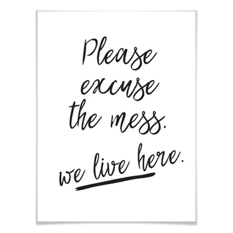 Poster Please excuse the mess 