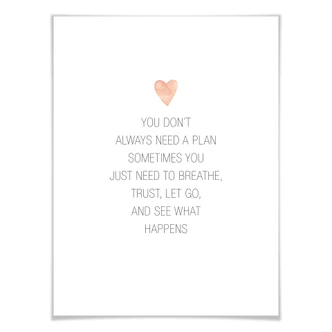 Póster Confetti & Cream - No siempre se necesita un plan 