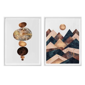 Plakatsæt med billedramme - Frederiksson - Harmonie (sæt af 2) 