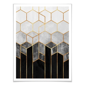 Frederiksson Plakat - Hexagon - Black and Grey 