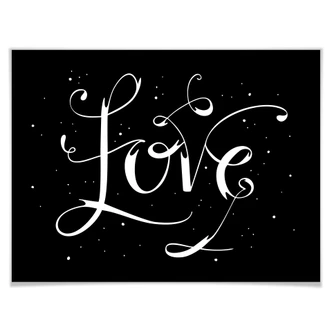 Poster Lettrage Love - noir 