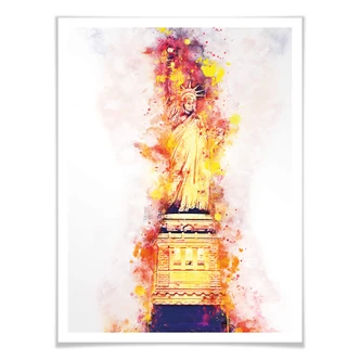 Póster Hugonnard - Acuarela: Estatua de la Libertad 