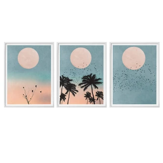 Plakatsæt med billedramme - Kubistika - Månen (sæt af 3) 