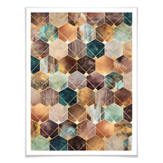 Frederiksson Plakat - Gold & Copper Hexagons 