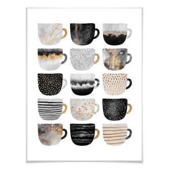 Frederiksson Plakat - Black & Gold Coffee Cups 