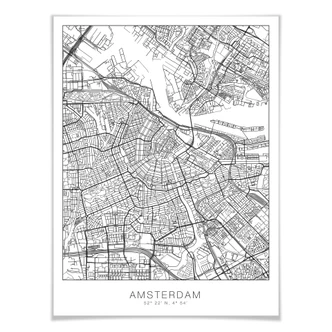 Poster Plattegrond Amsterdam Poster Plattegrond Amsterdam