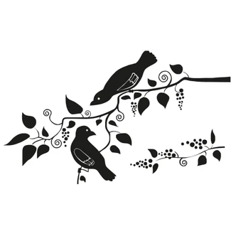 Muursticker Twee vogeltjes 